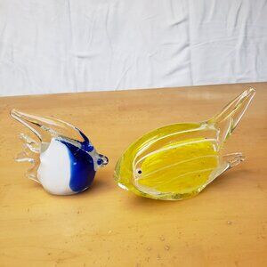 MCM Murano style Glass Fish  Set of 2